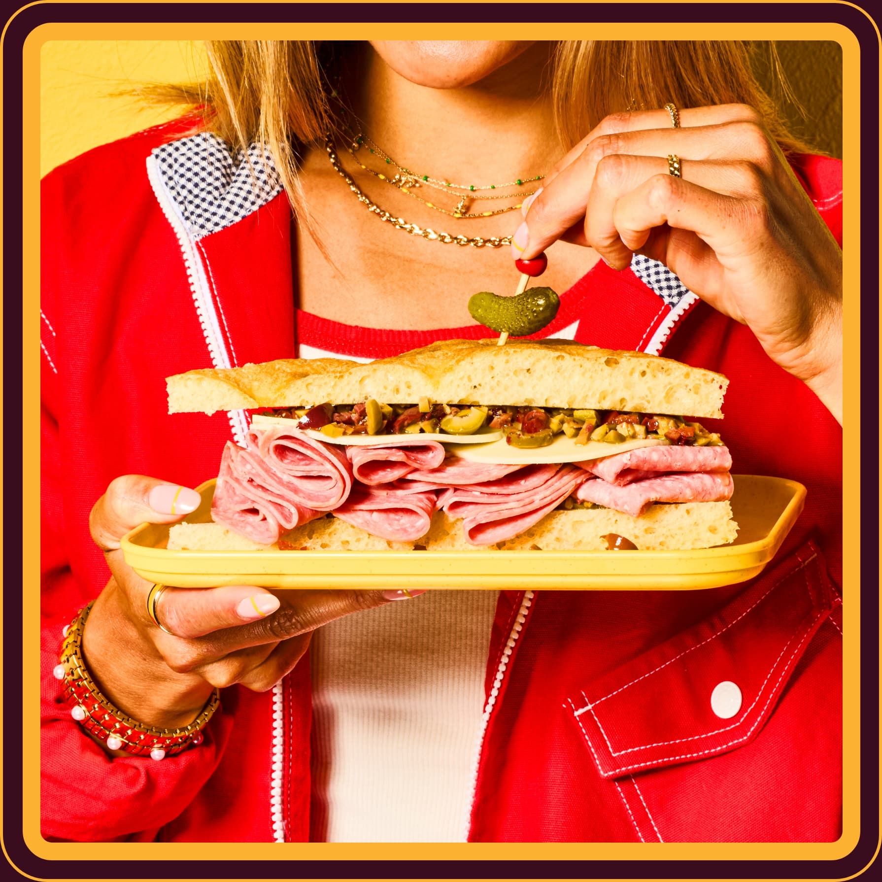 Woman with sandwich